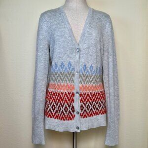 NWT EDDIE BAUER Womens Christine Fair Isle Mohair Blend Cardigan Sweater Medium